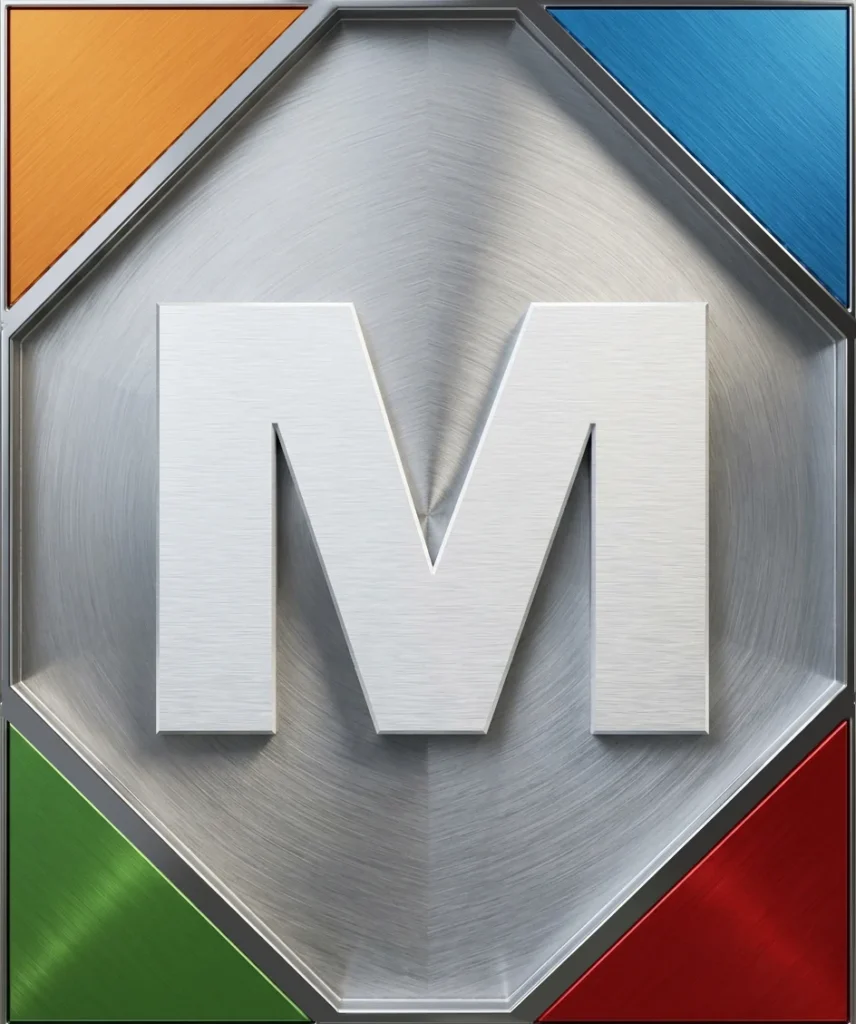 mantini multiservice logo a colori metal 3D